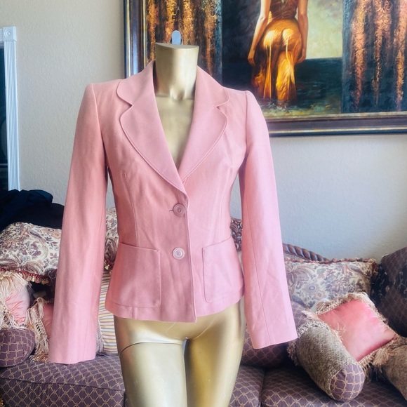 LUCA LUCA Blush Cotton 2 Button Blazer Jacket sz 40 - Picture 2 of 8